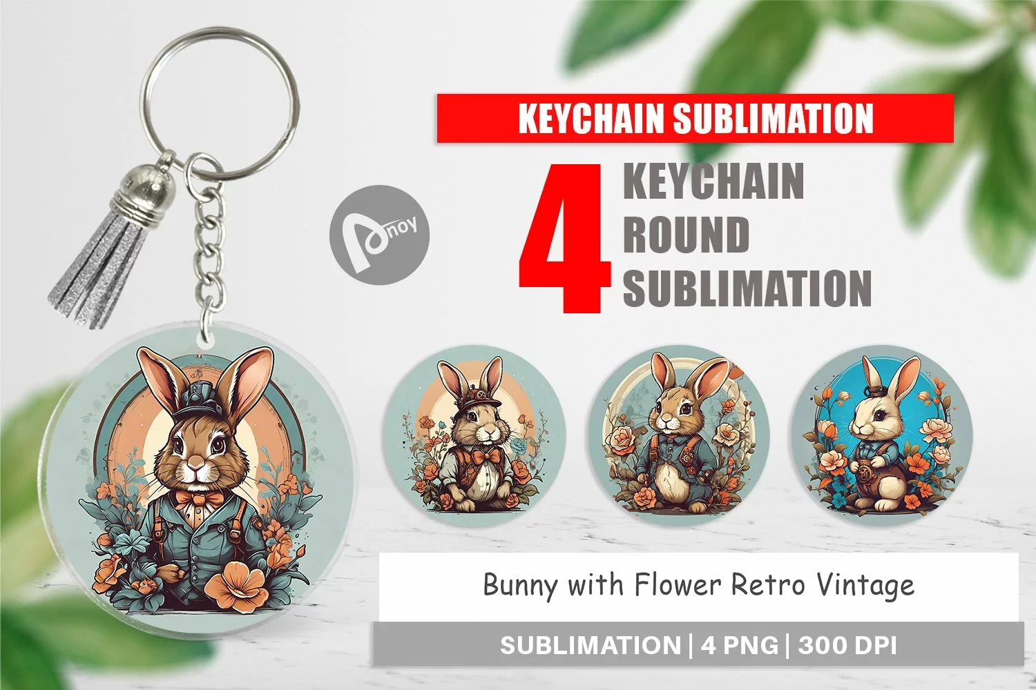 Keychain Bunny and Flower product image 1