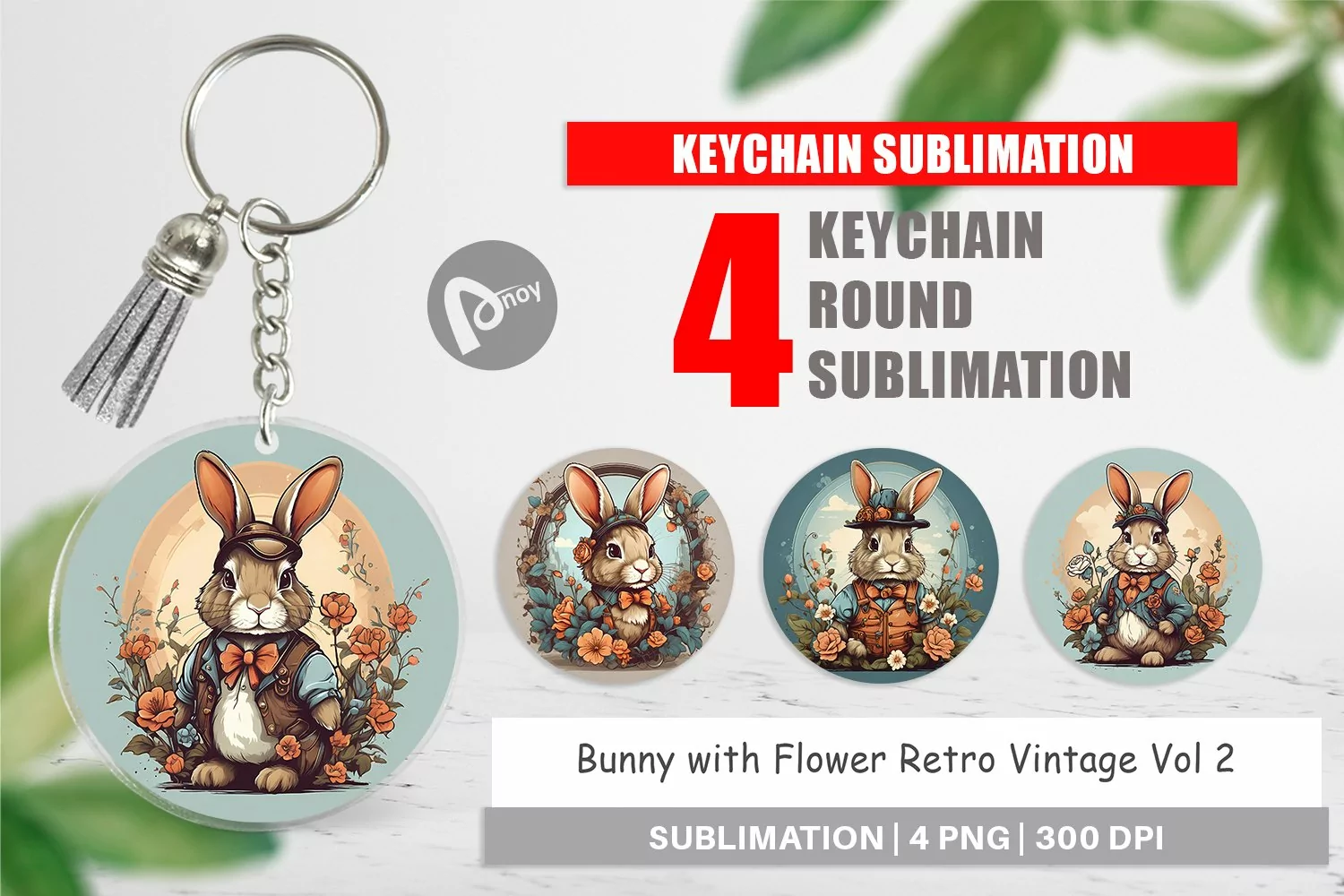 Keychain Bunny and Flower product image 1