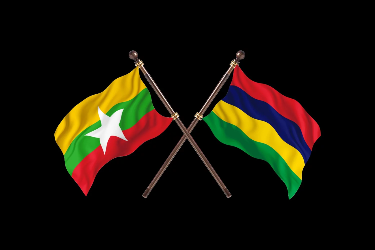 Burma versus Mauritius Two Flags product image 1