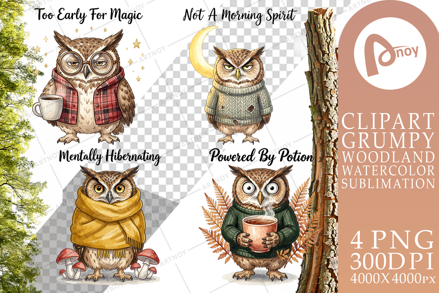 Burnt Out Owl Whimsigoth Sublimation product image 1