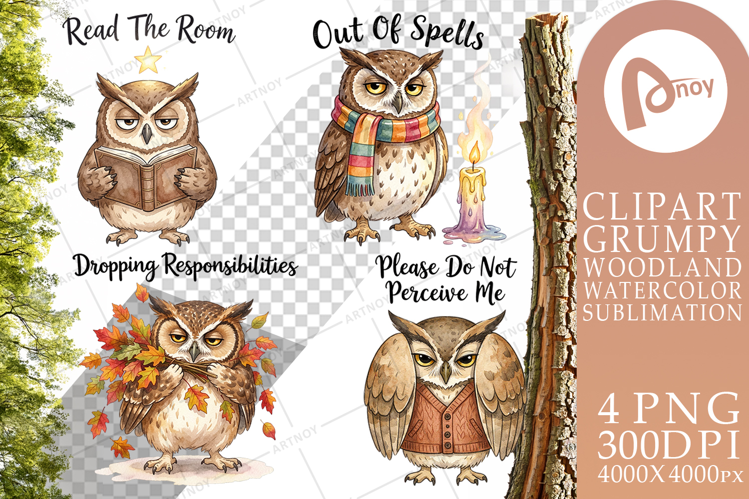 Burnt Out Owl Whimsigoth Sublimation product image 1