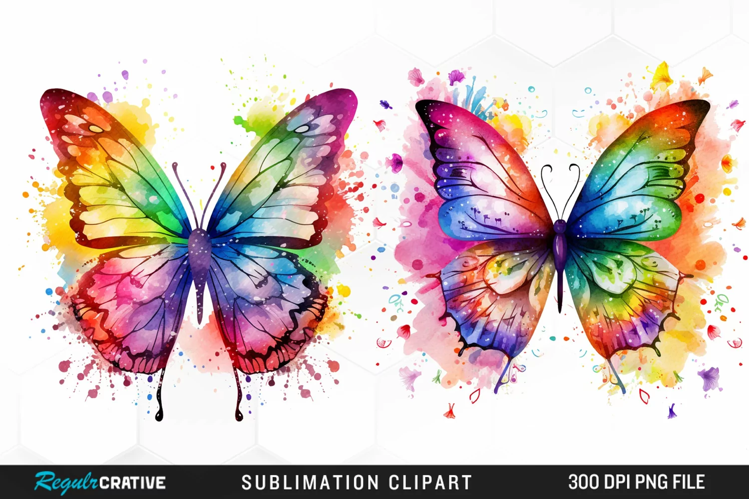 Watercolor Butterflies Illustration Clipart product image 1