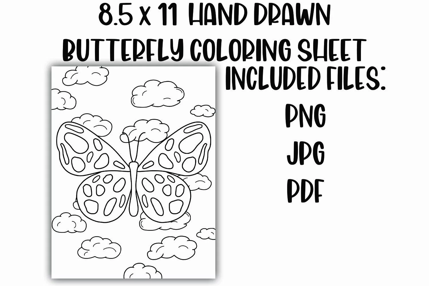 Butterfly Coloring Sheet for Kids product image 1