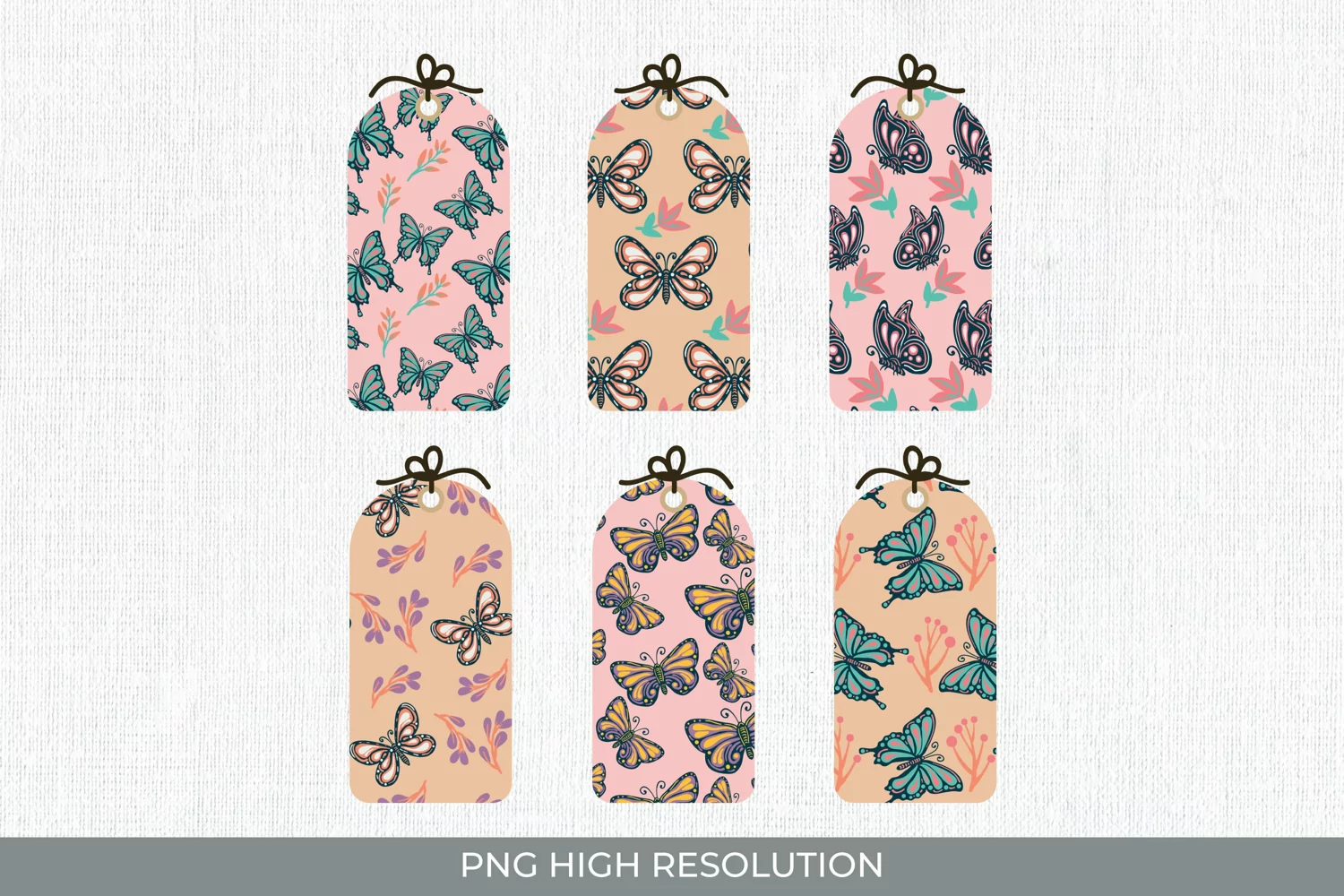 Butterfly Patterned Shaped Tags product image 1