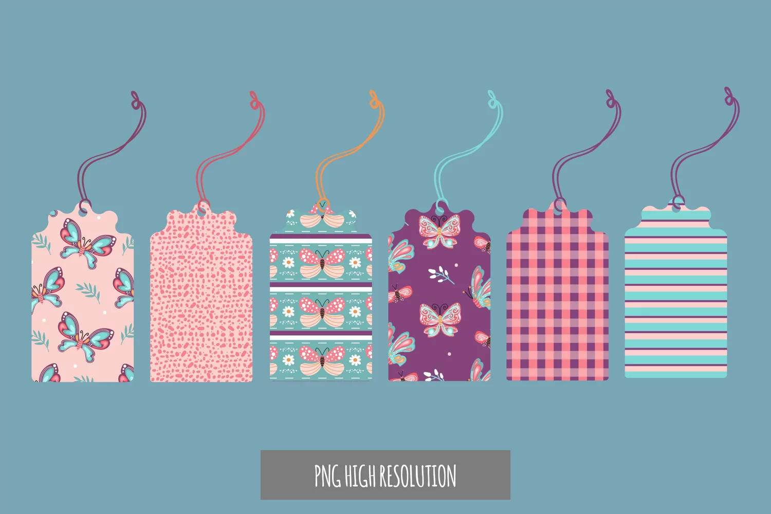 Butterfly Patterned Shaped Tags product image 1