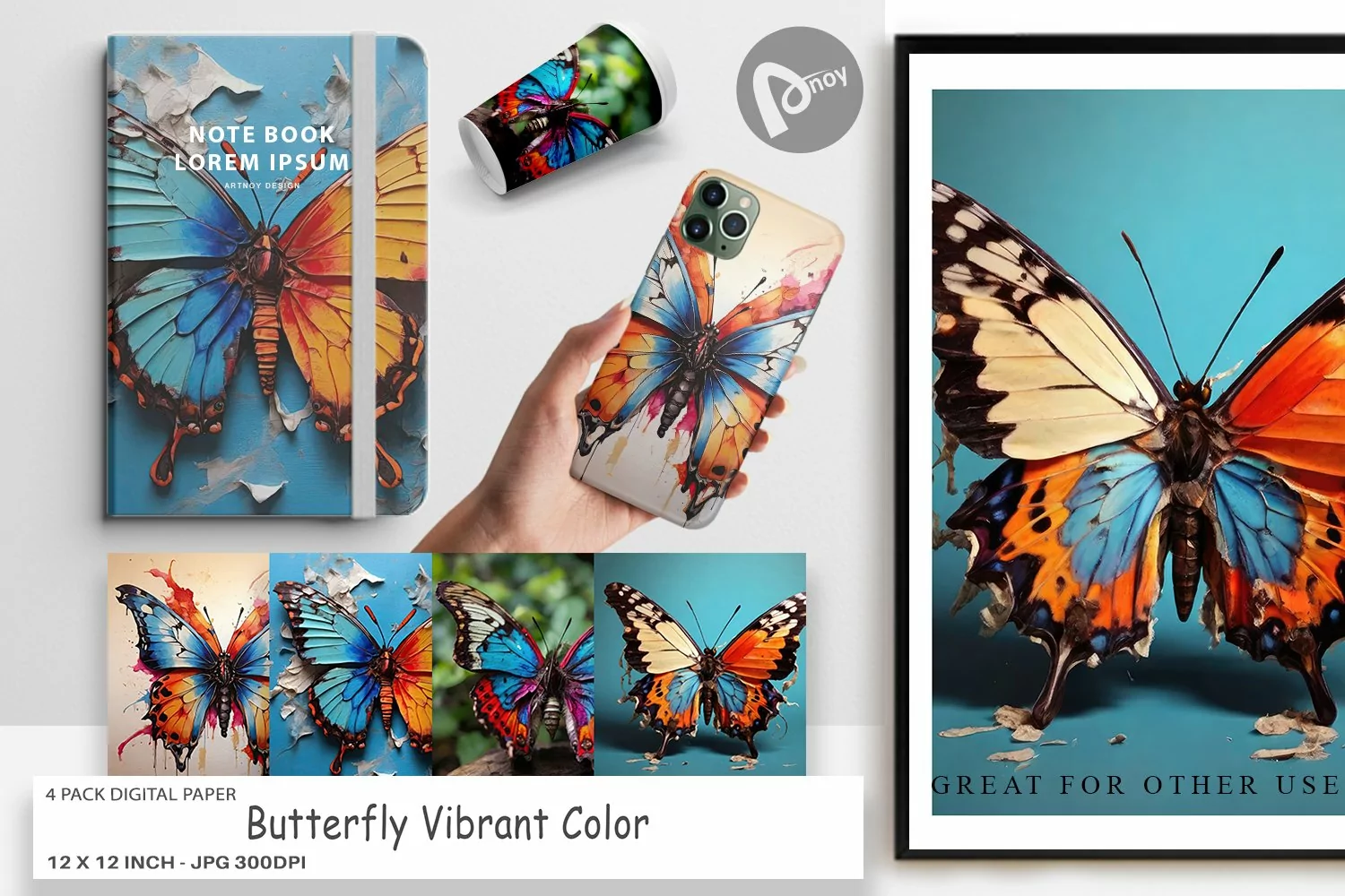 Digital Paper Butterfly Vibrant Color product image 1