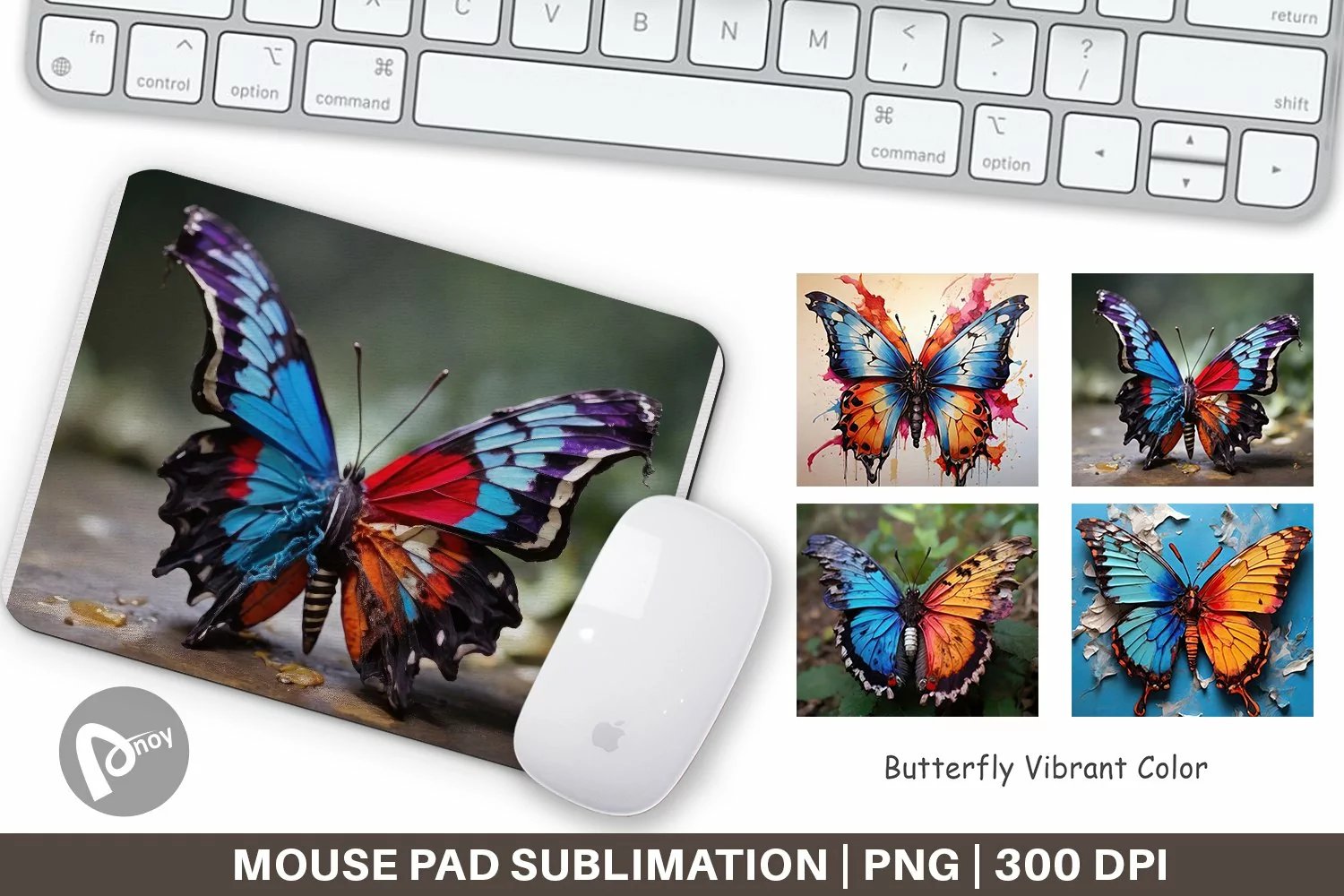 Mouse Pad Butterfly Vibrant Color product image 1