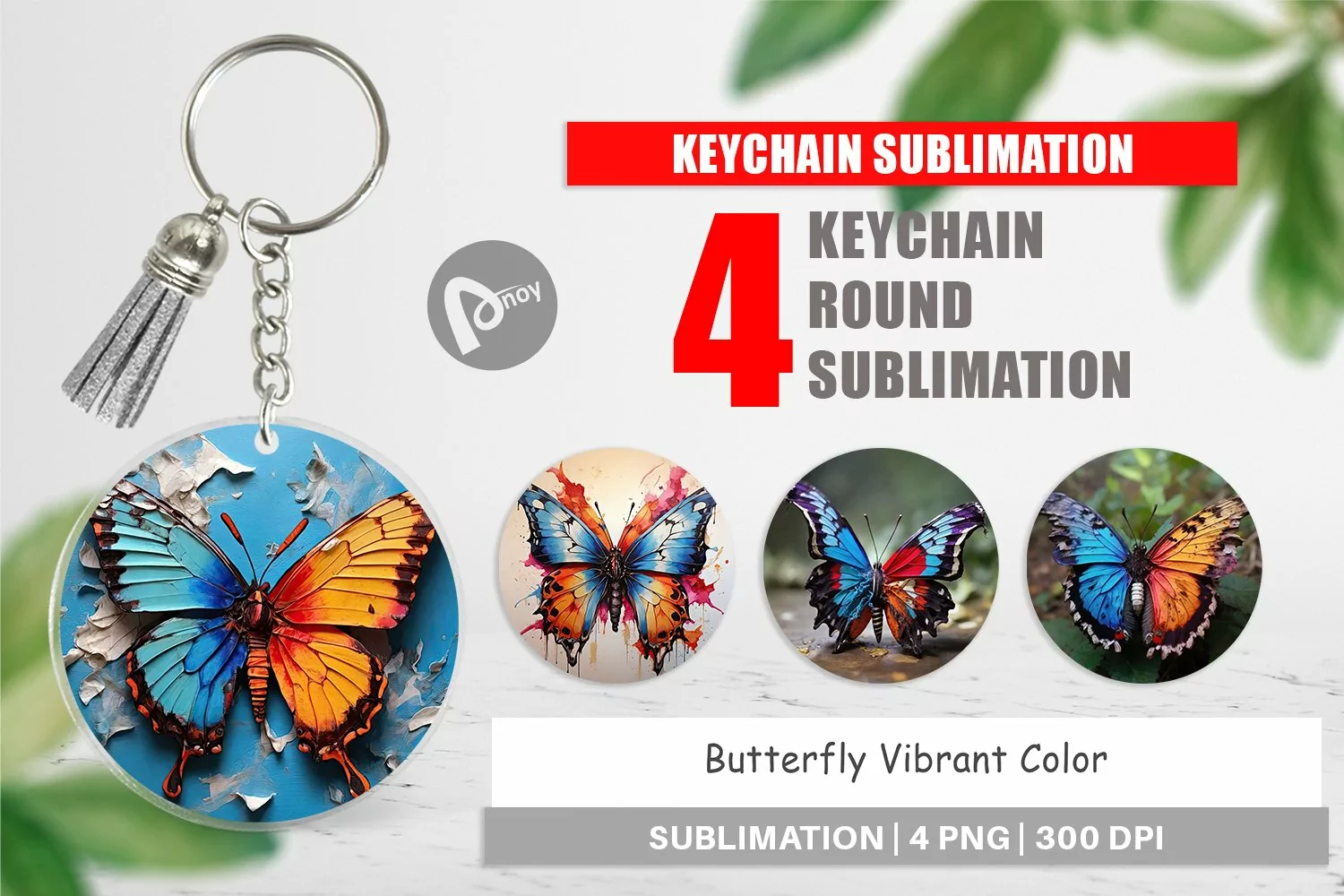 Keychain Butterfly Vibrant Color product image 1