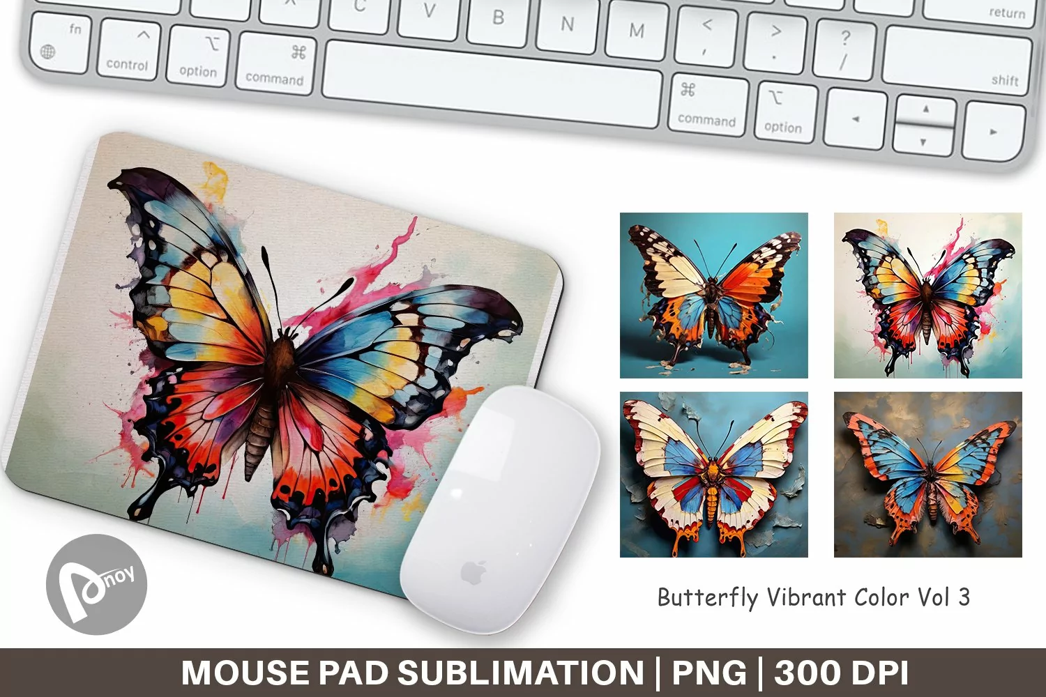 Mouse Pad Butterfly Vibrant Color product image 1