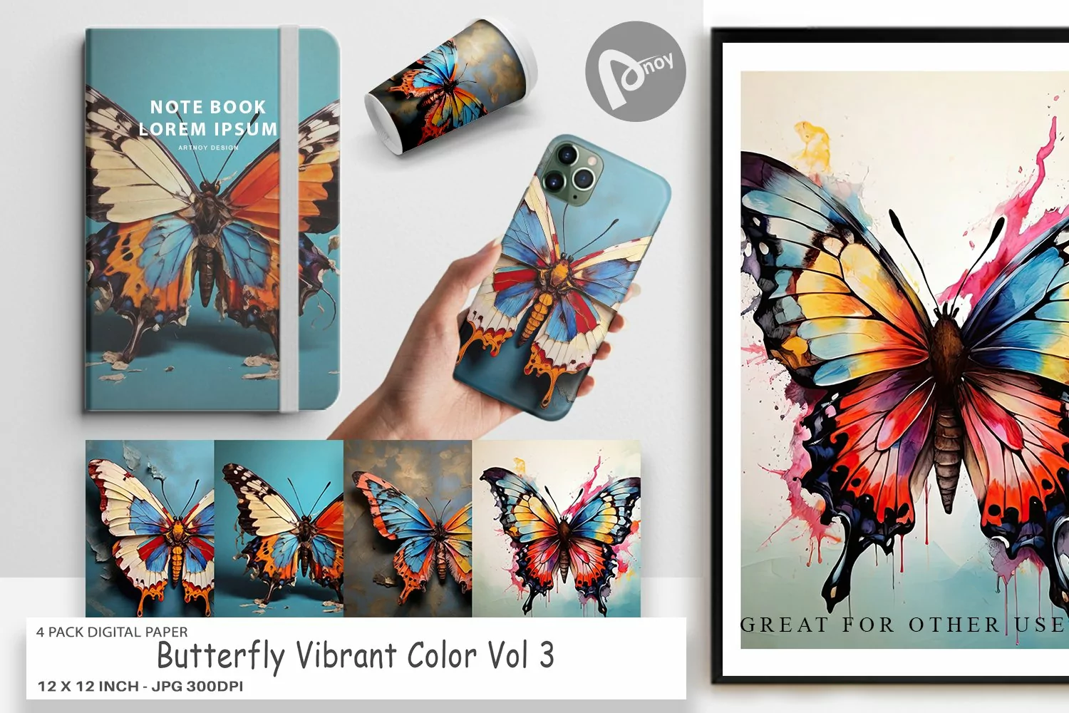 Digital Paper Butterfly Vibrant Color product image 1