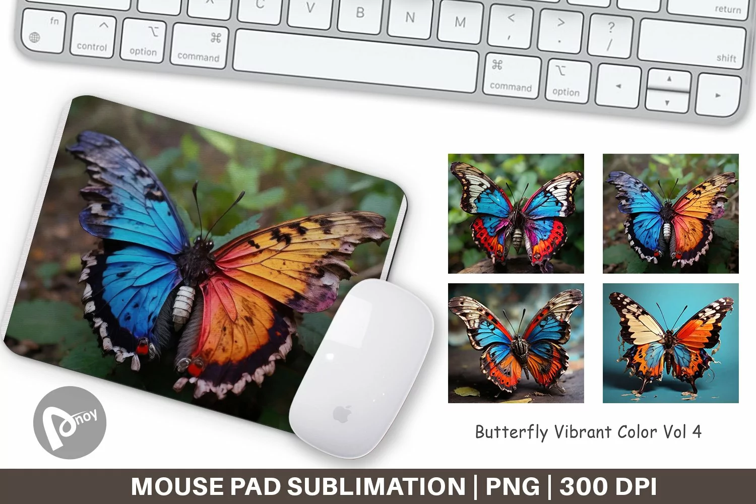 Mouse Pad Butterfly Vibrant Color product image 1
