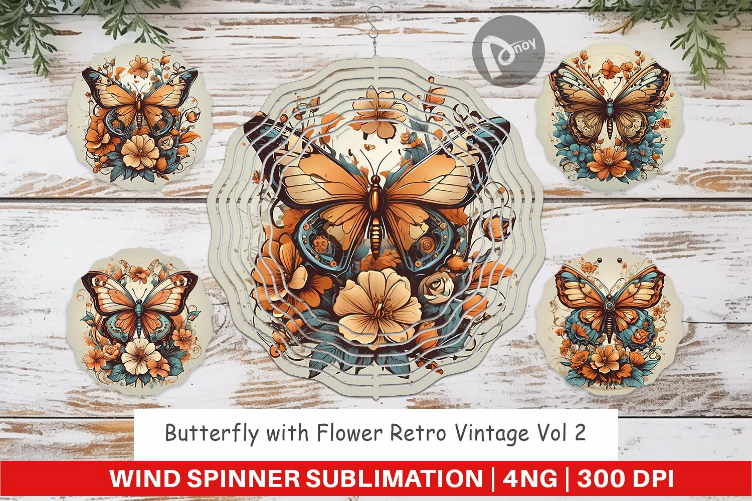 Wind Spinner Butterfly and Flower product image 1