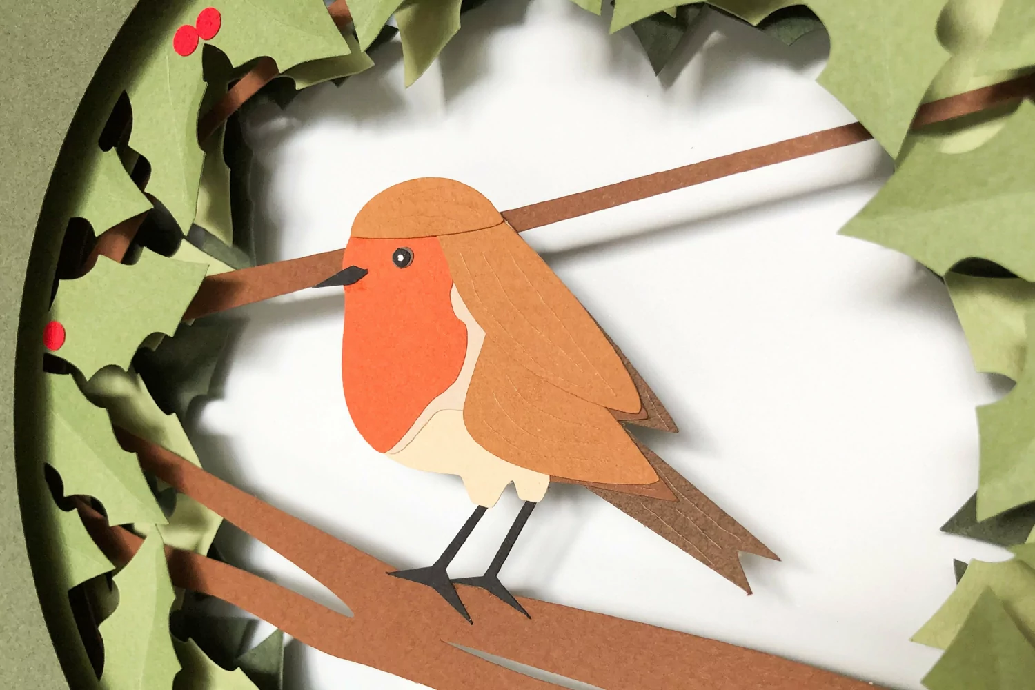 Robin Shadow Box SVG, Christmas 3D Layered Paper Cut product image 1