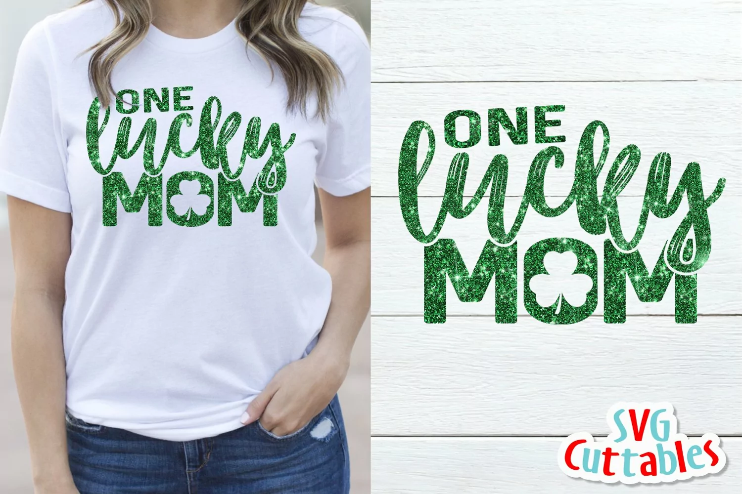 St. Patrick's Day SVG | One Lucky Mom | Shirt Design product image 1