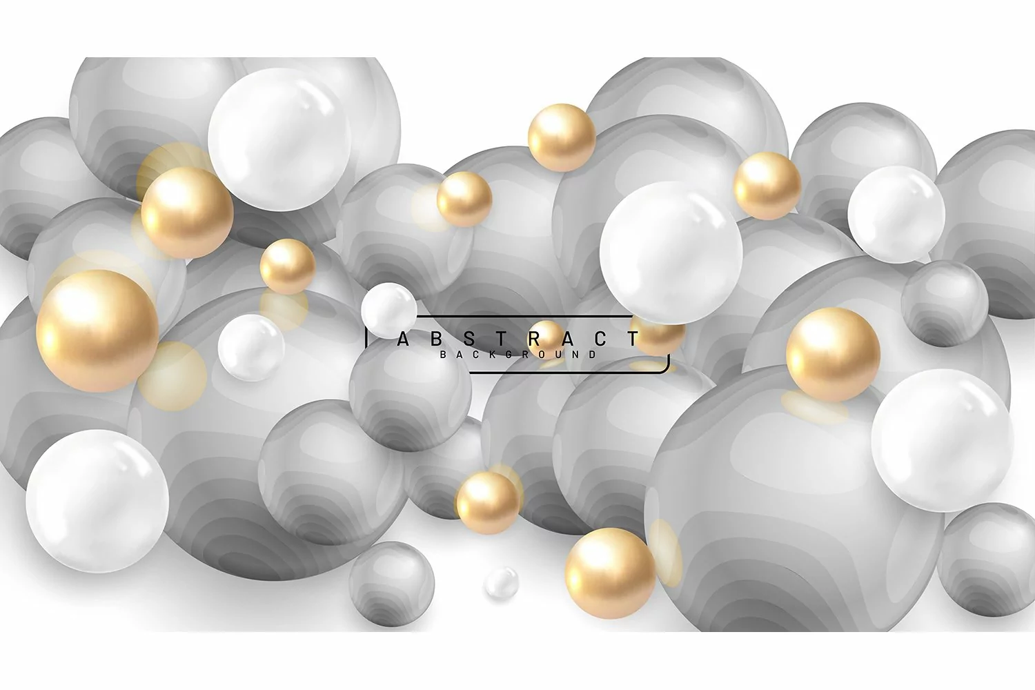 Abstract background with 3d fields. Gold and white bubbles. product image 1