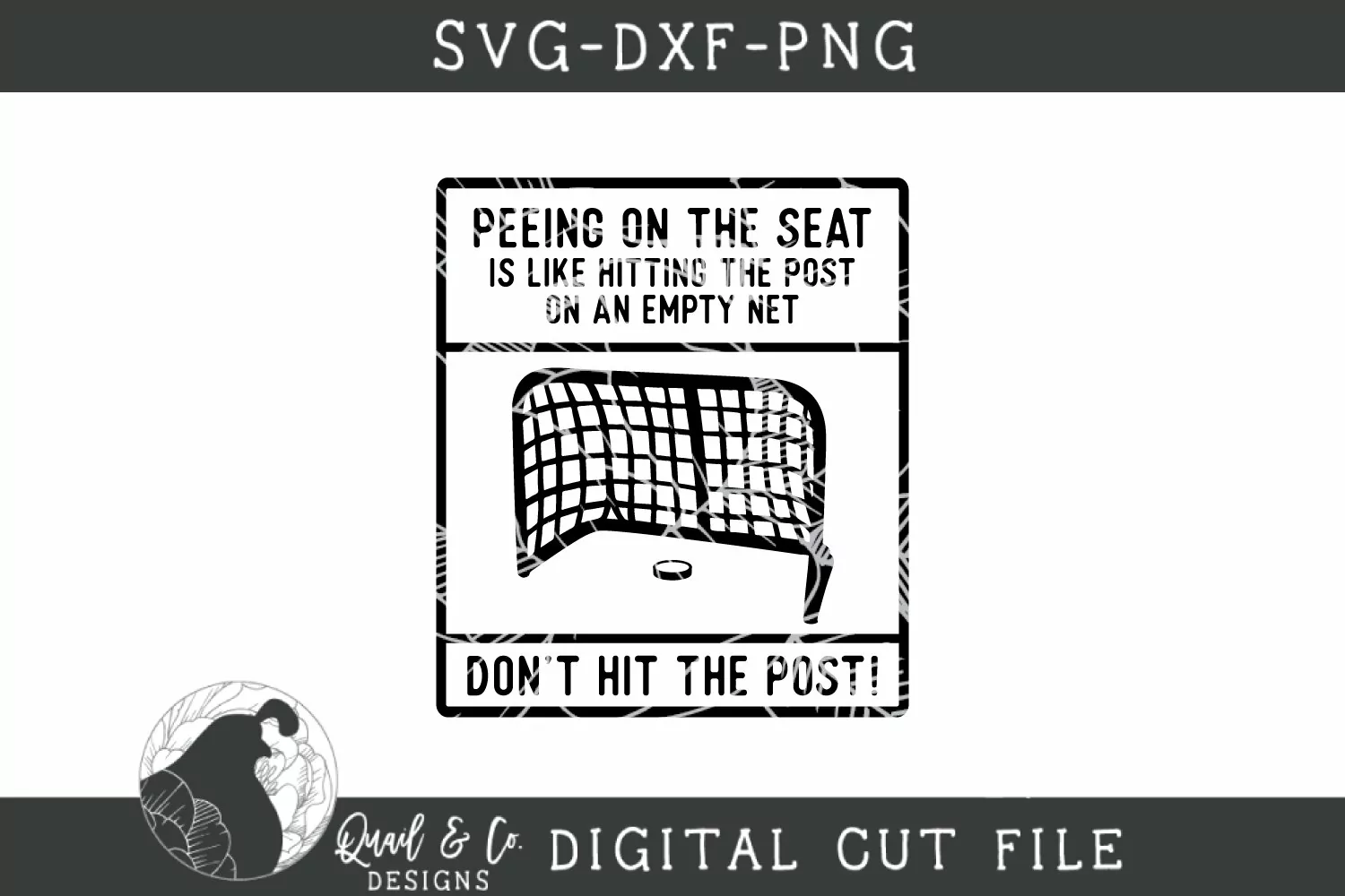 Don't Hit the Post SVG, Hockey Bathroom Sign SVG Cut File product image 1