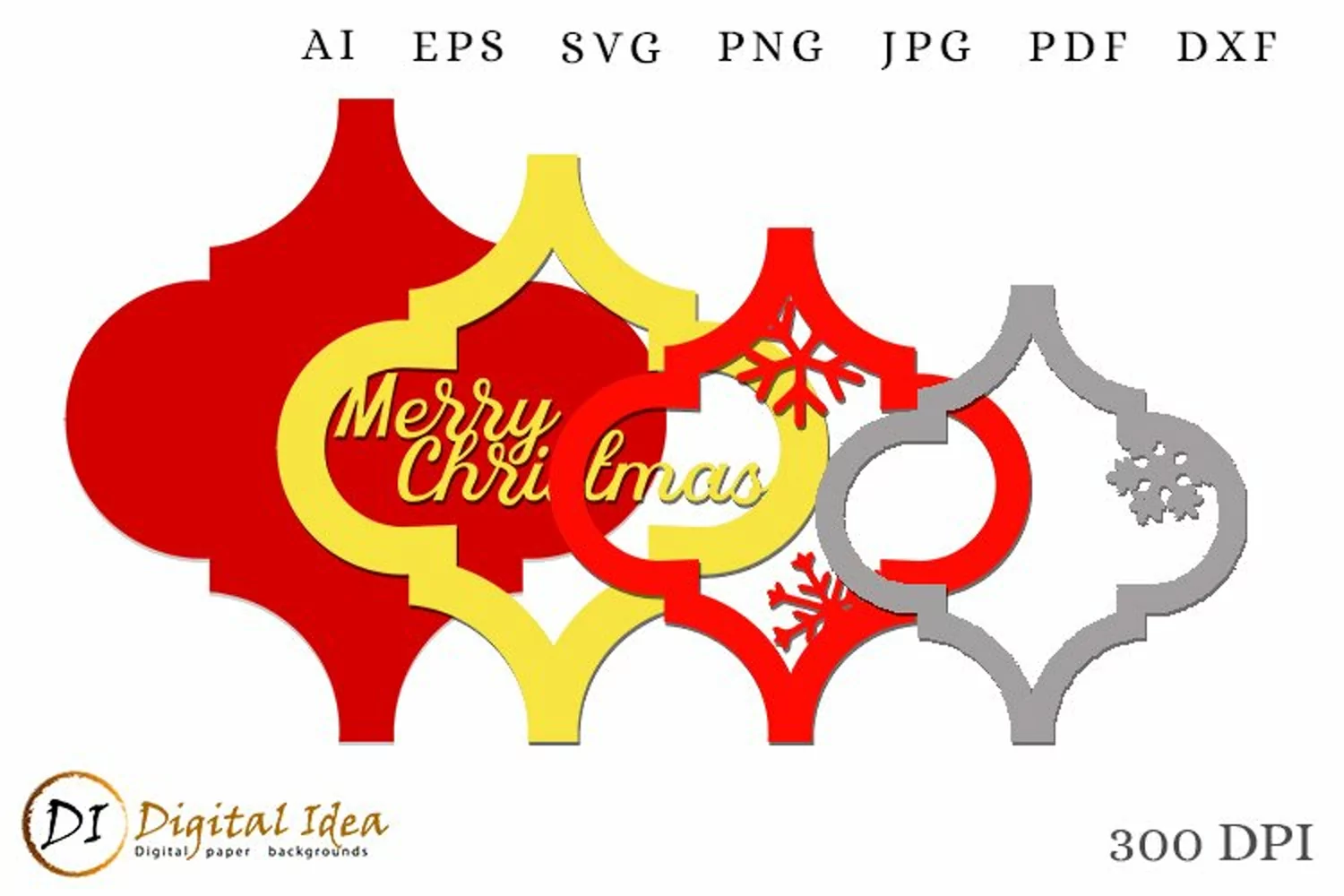 Christmas Arabesque Tile 3d . Lantern SVG Cut File. product image 1
