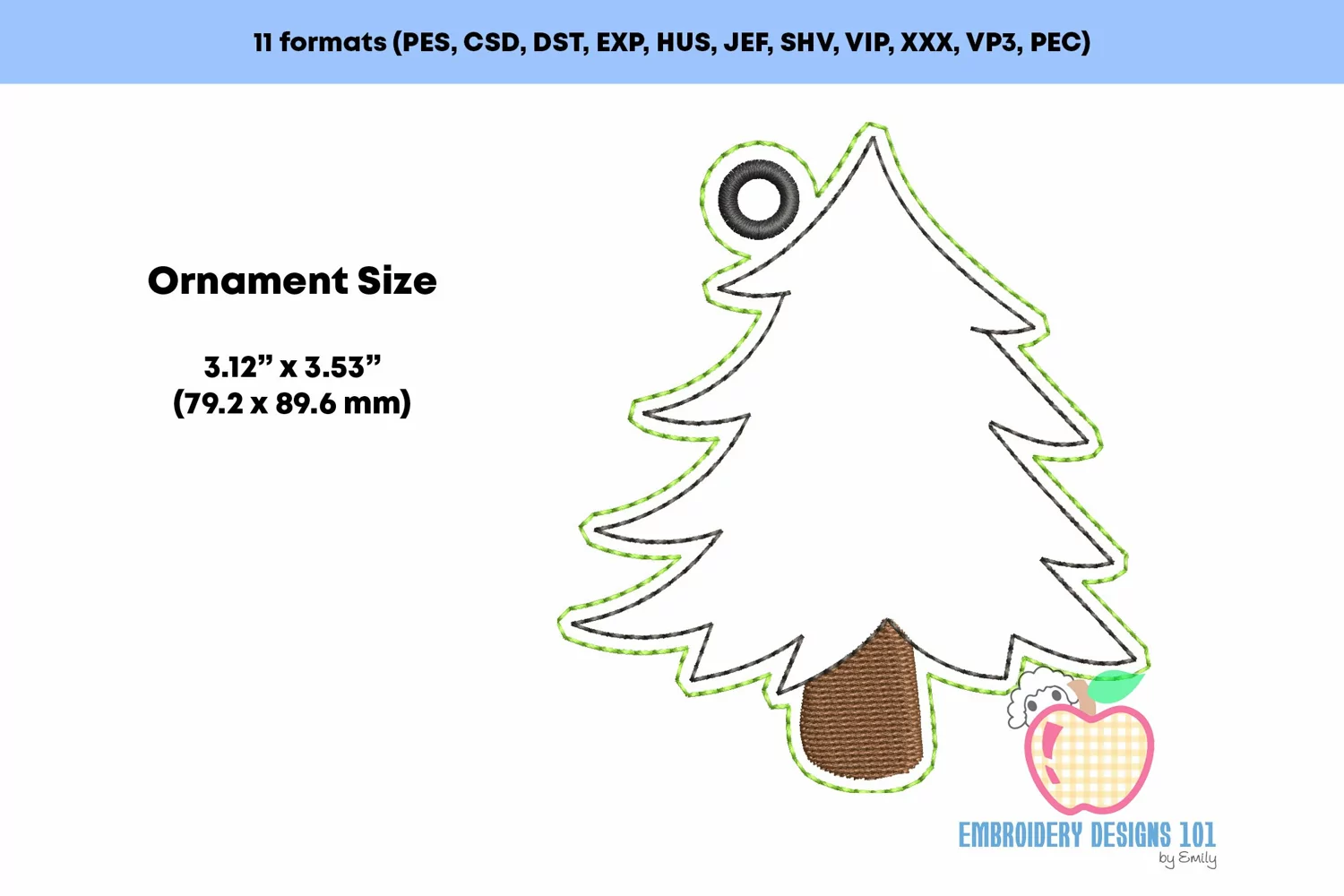 Retro Decorative Christmas tree ITH Ornament product image 1