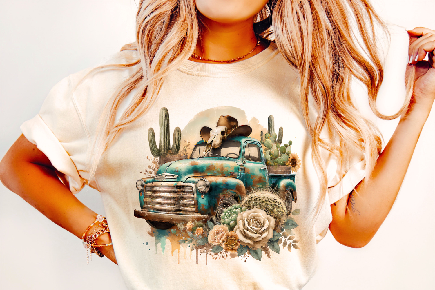 Retro Truck PNG, Country Western PNG, Cactus PNG, Bull Skull product image 1