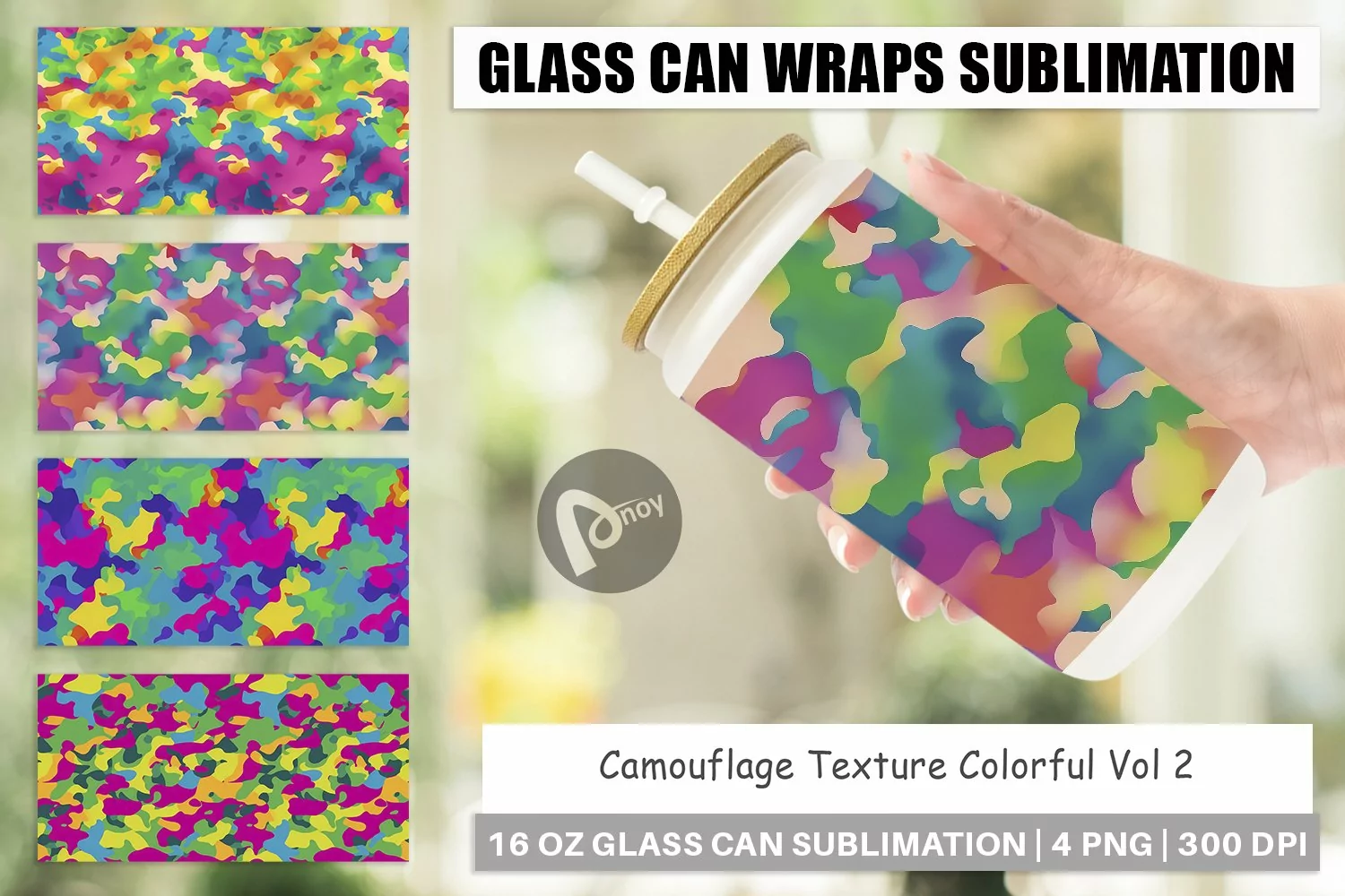 Glass Can Wraps Camouflage Colorful product image 1