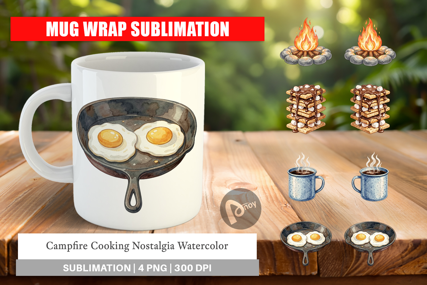 Campfire Cooking Nostalgia Mug Wrap product image 1