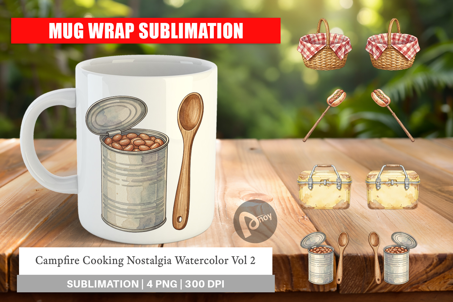 Campfire Cooking Nostalgia Mug Wrap product image 1