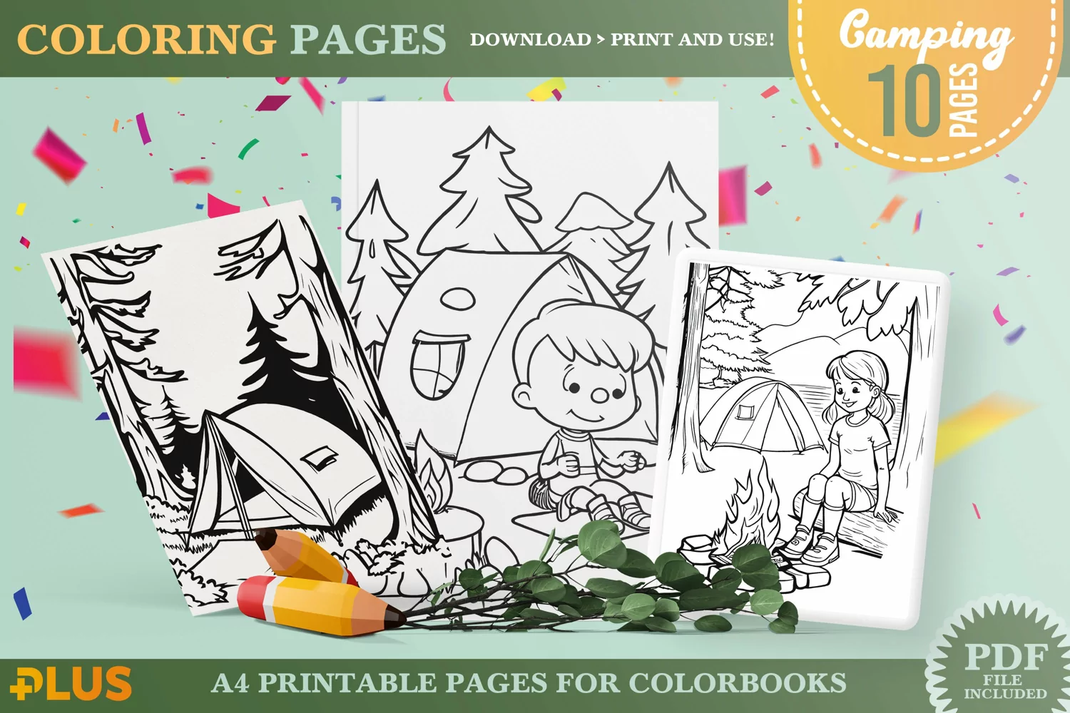 Camping Coloring Pages - Camper In The Forest Coloring Book product image 1