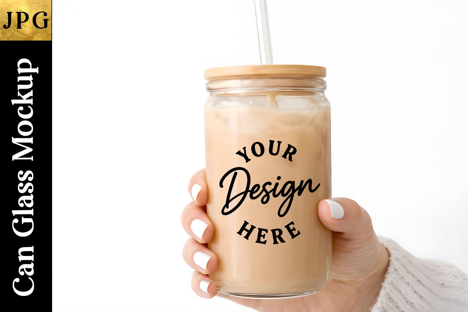 Ice Coffee Can glass Mockup Design