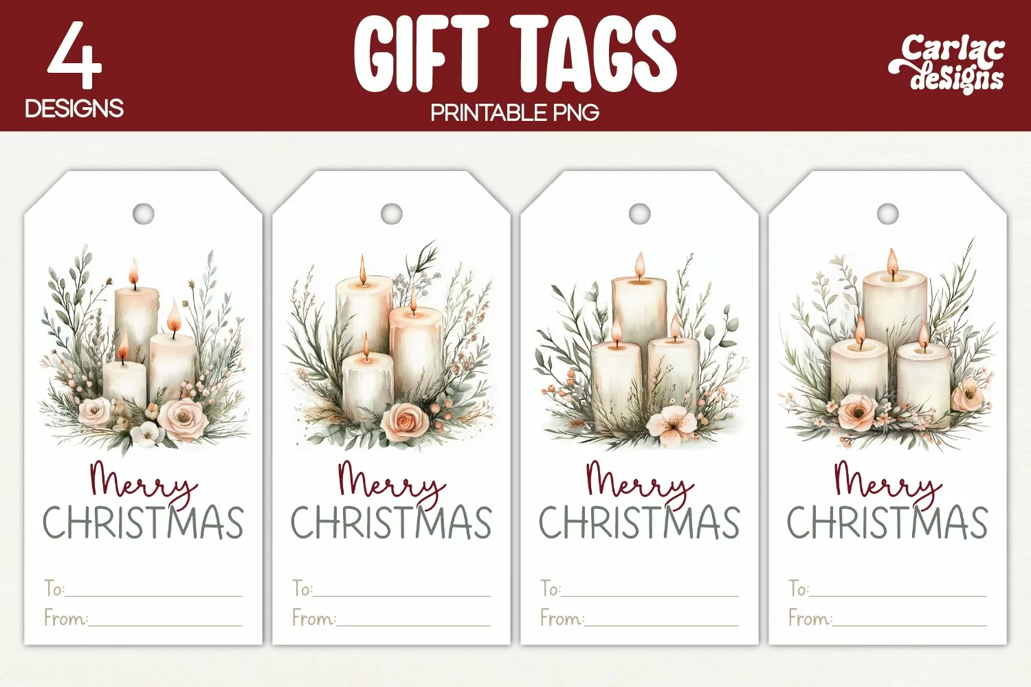 candles gift tags