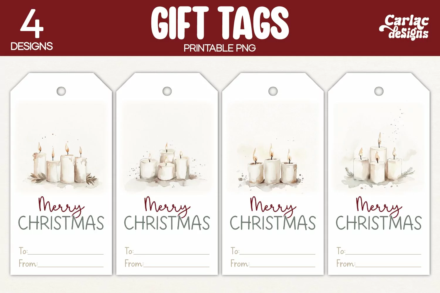 candles gift tags