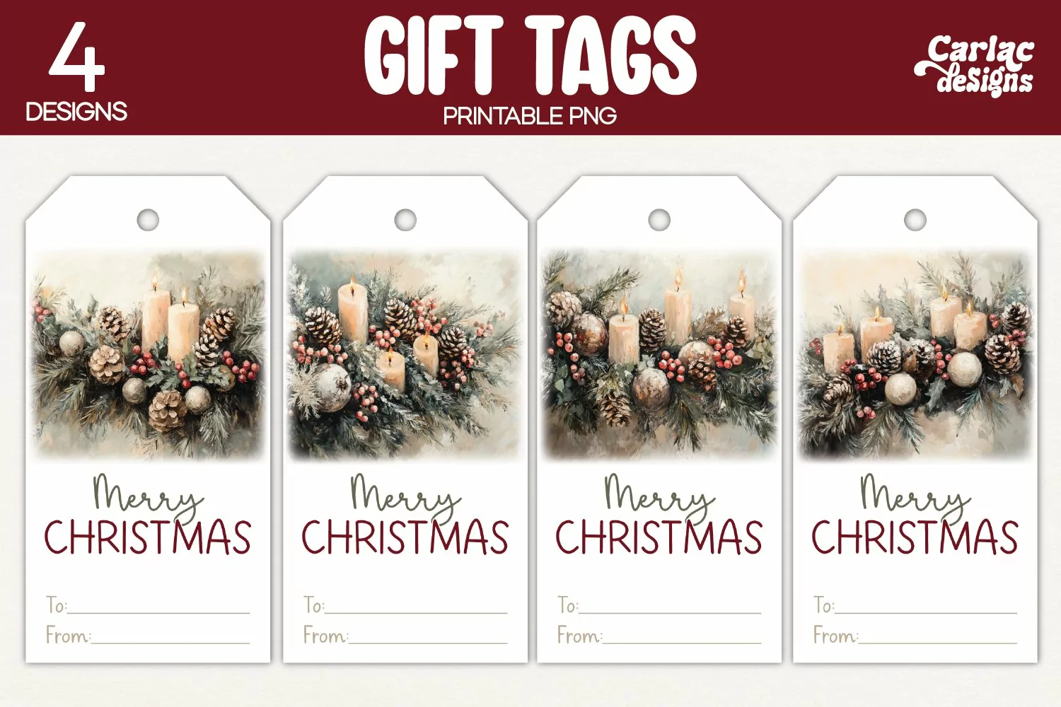 candles gift tags