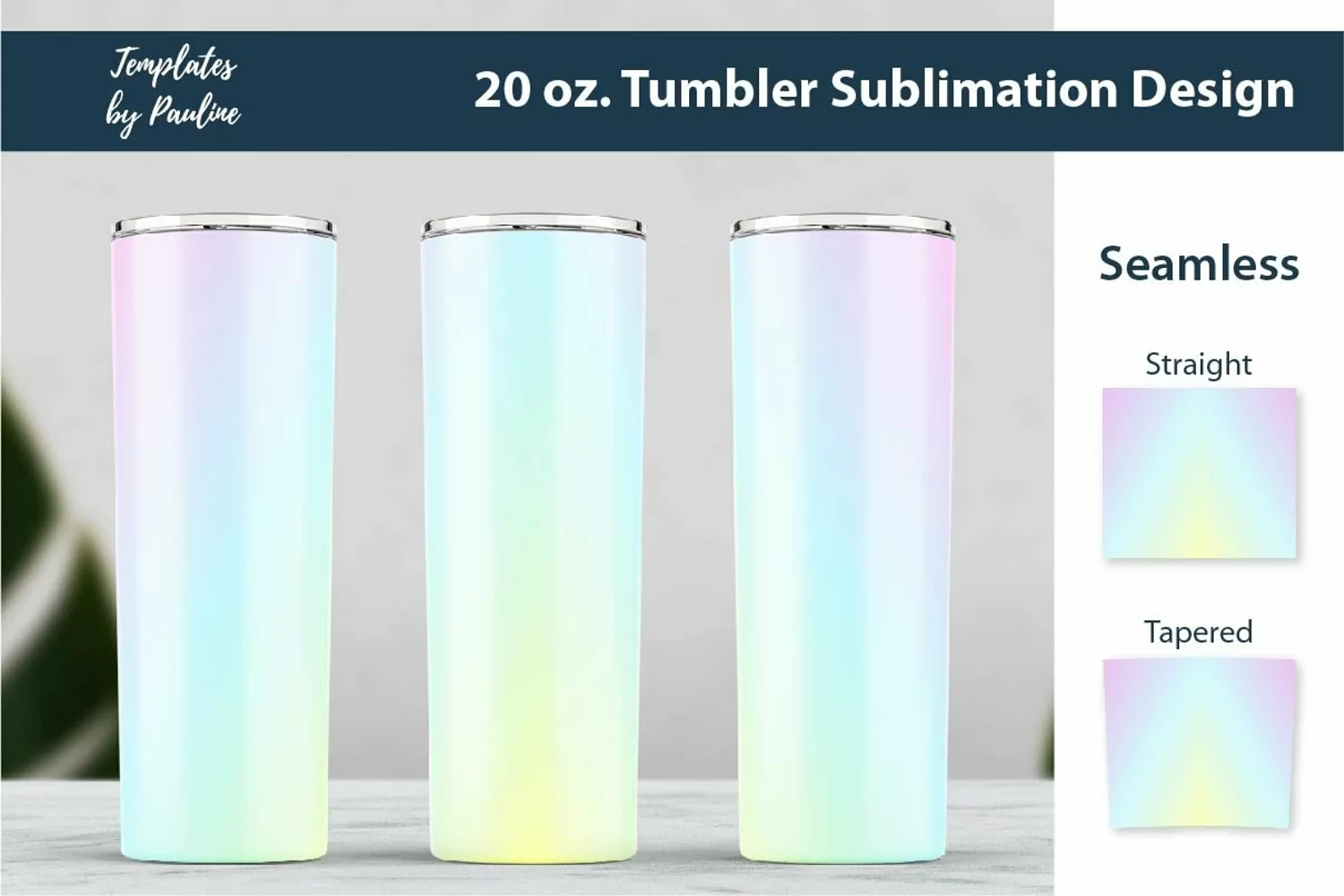 Candy Blue Ombre Seamless 20 oz Skinny Tumbler Sublimation Wraps