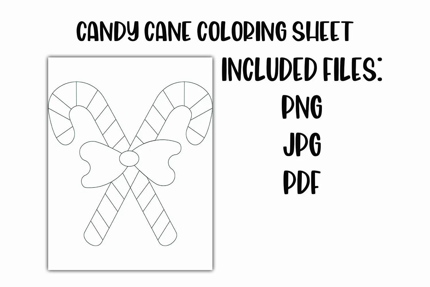 Candy Cane Coloring Sheet for Kids product image 1