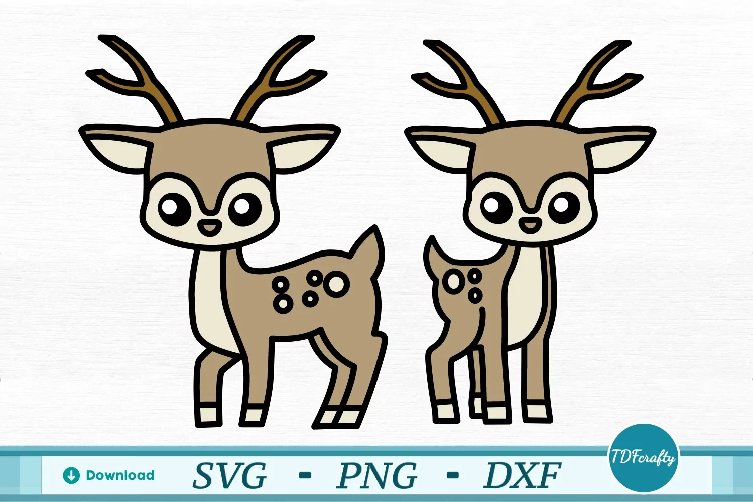 Cartoon Deer Duo Color product image 1