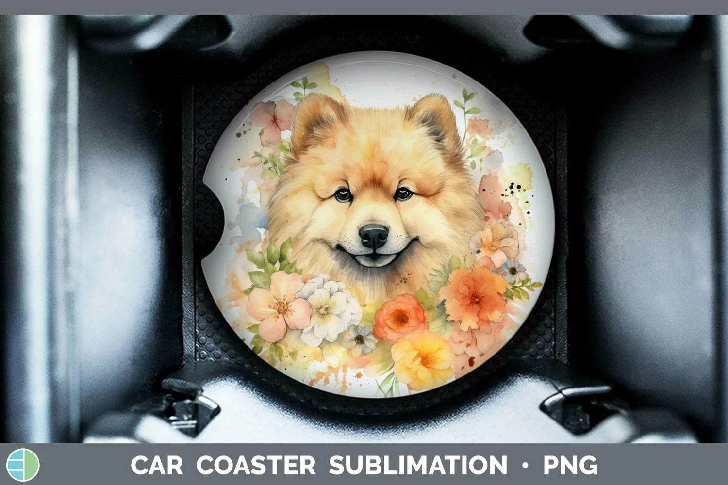 GorgeousCartoon Watercolor Car Coaster design.