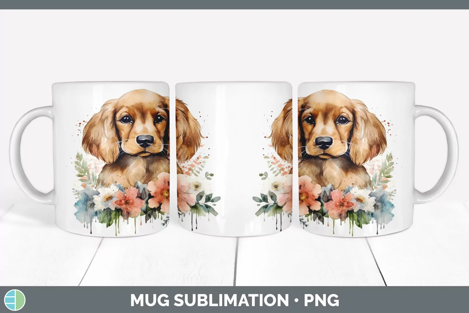 GorgeousCartoon Watercolor Mug Wrap design.