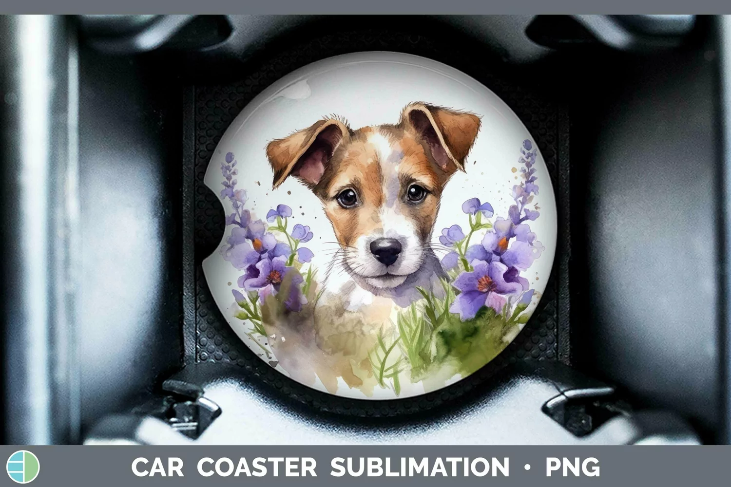GorgeousCartoon Watercolor Car Coaster design.