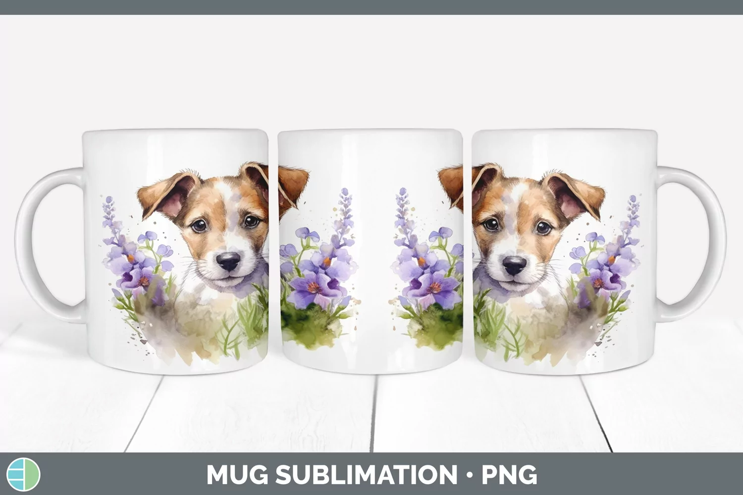 GorgeousCartoon Watercolor Mug Wrap design.