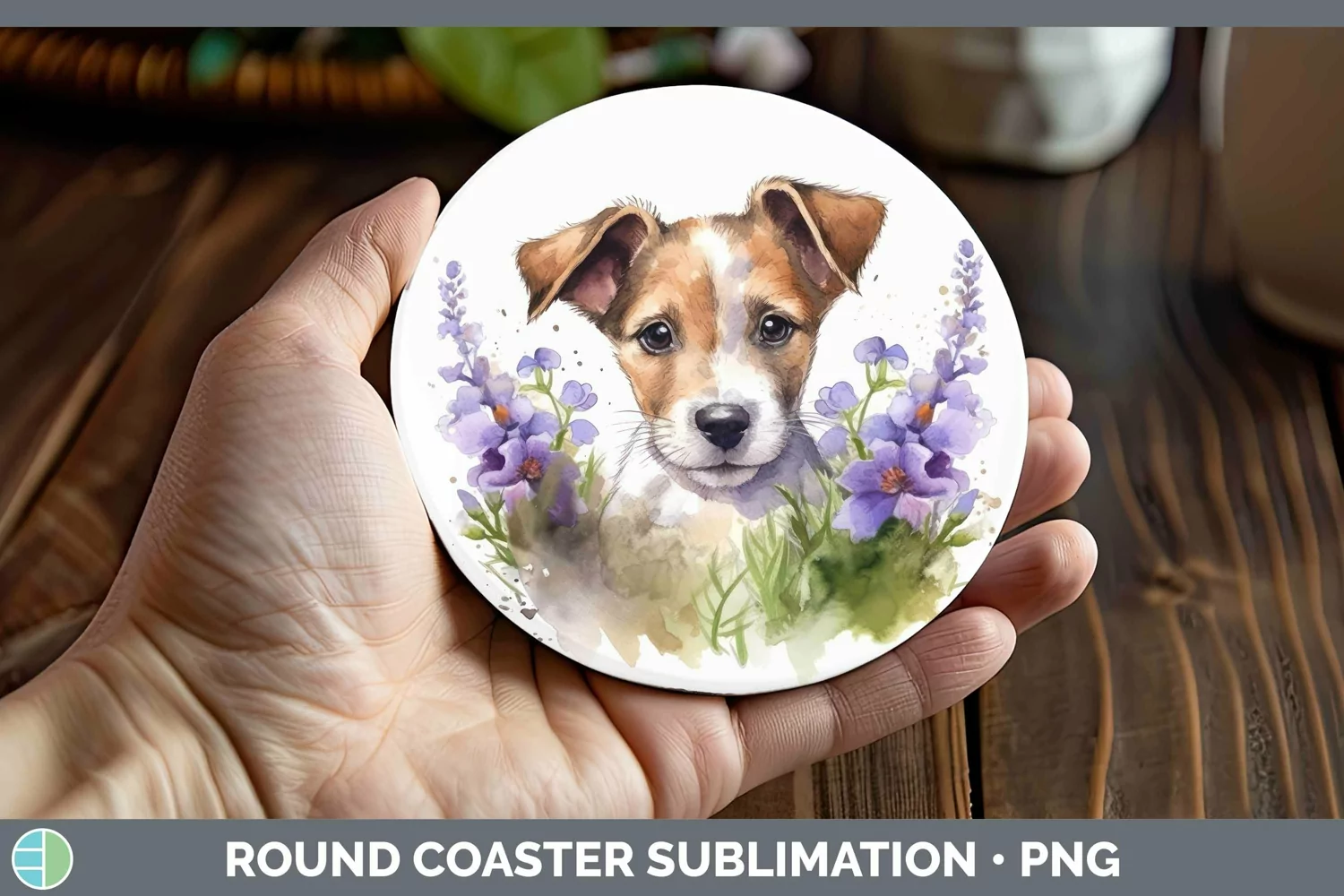 GorgeousCartoon Watercolor Round Coaster design.