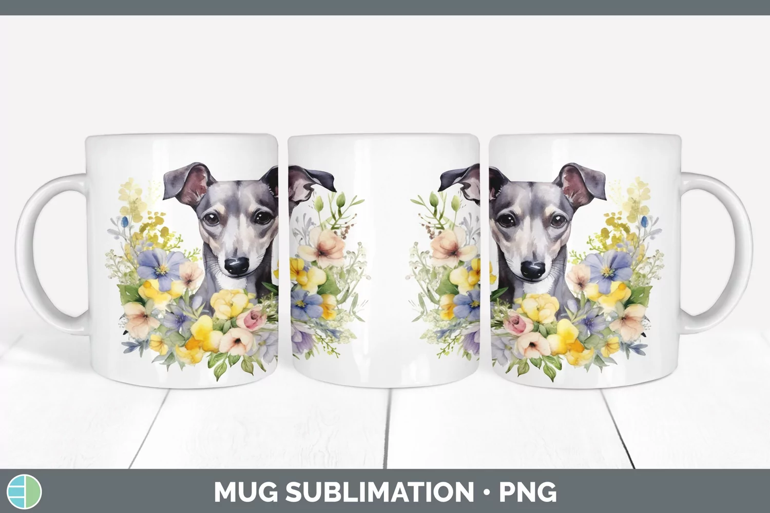 GorgeousCartoon Watercolor Mug Wrap design.
