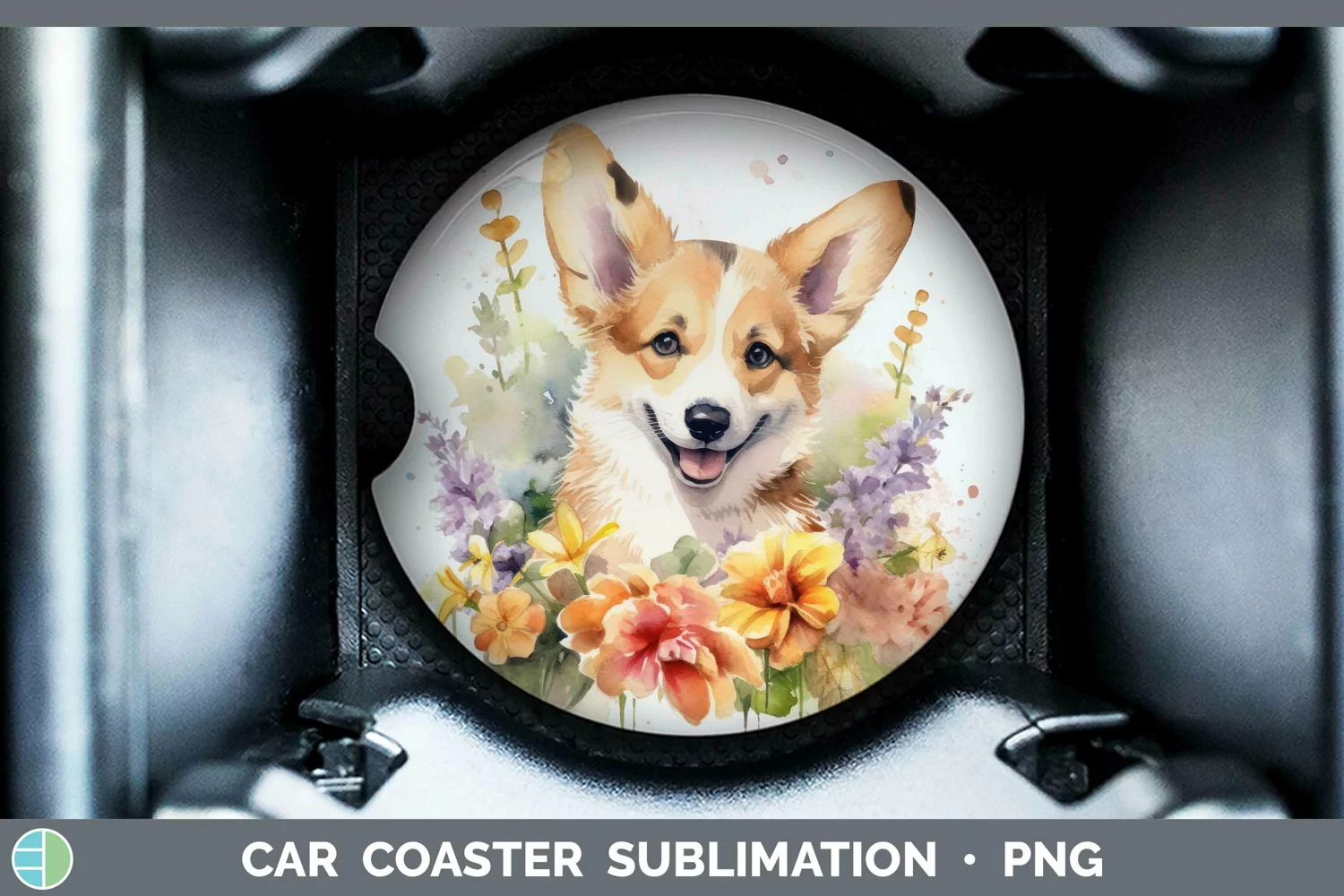 GorgeousCartoon Watercolor Car Coaster design.