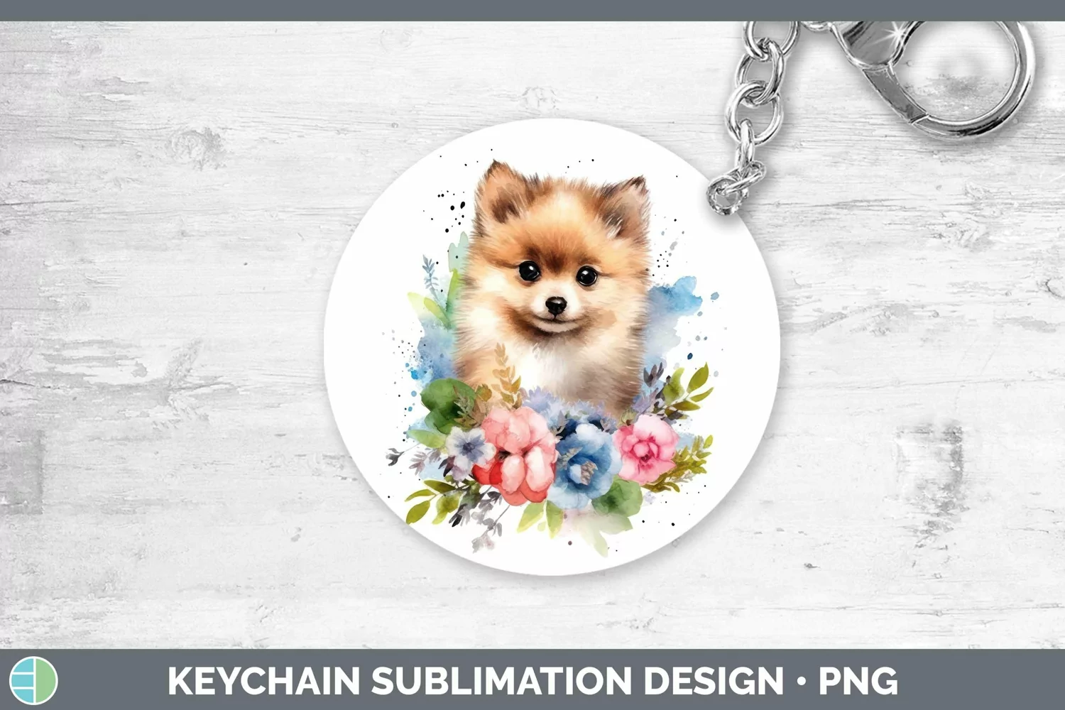 GorgeousCartoon Watercolor Keychain design.