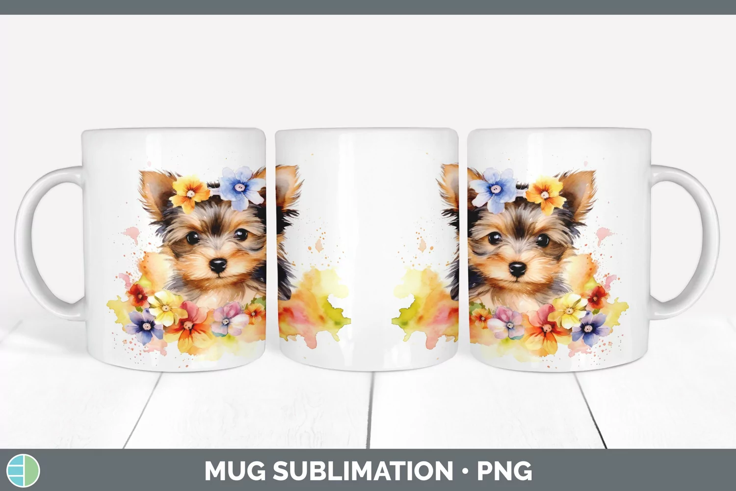 GorgeousCartoon Watercolor Mug Wrap design.