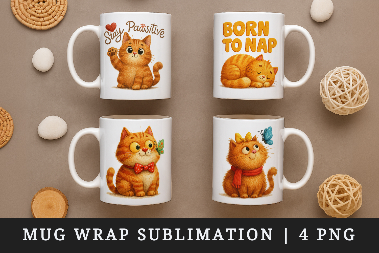 Cat Lover mug wrap printable sublimation design product image 1