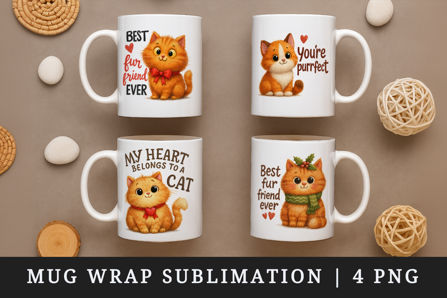 Cat Lover mug wrap printable sublimation design product image 1