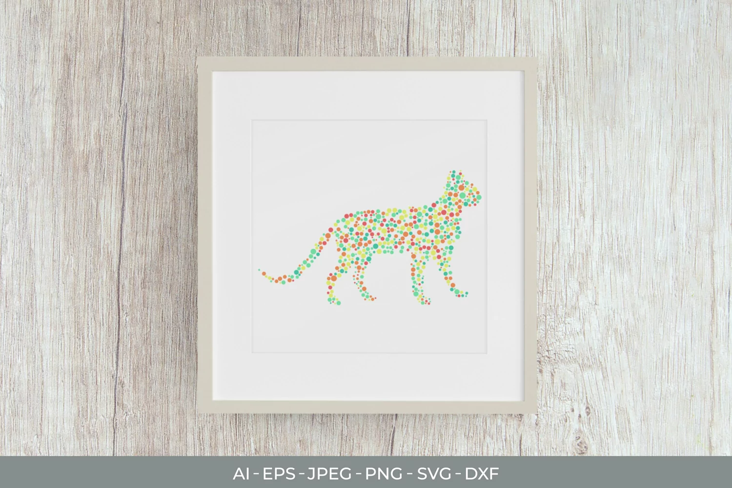 Cat Shape with Colorful Dots SVG product image 1