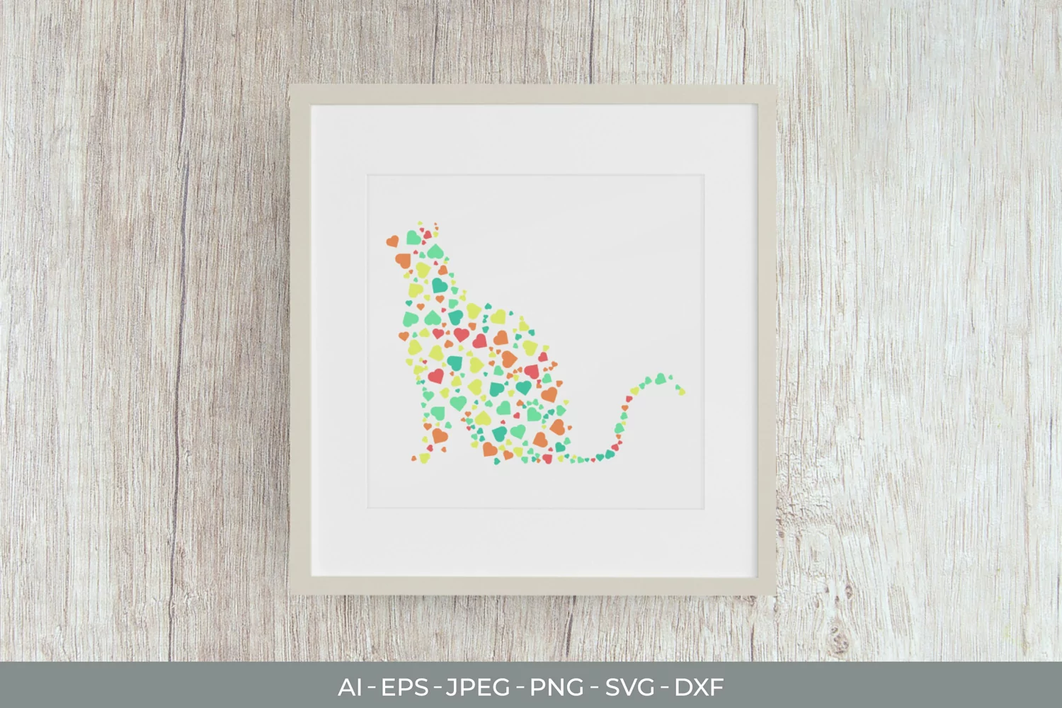 Cat Shape with Colorful Dots SVG product image 1