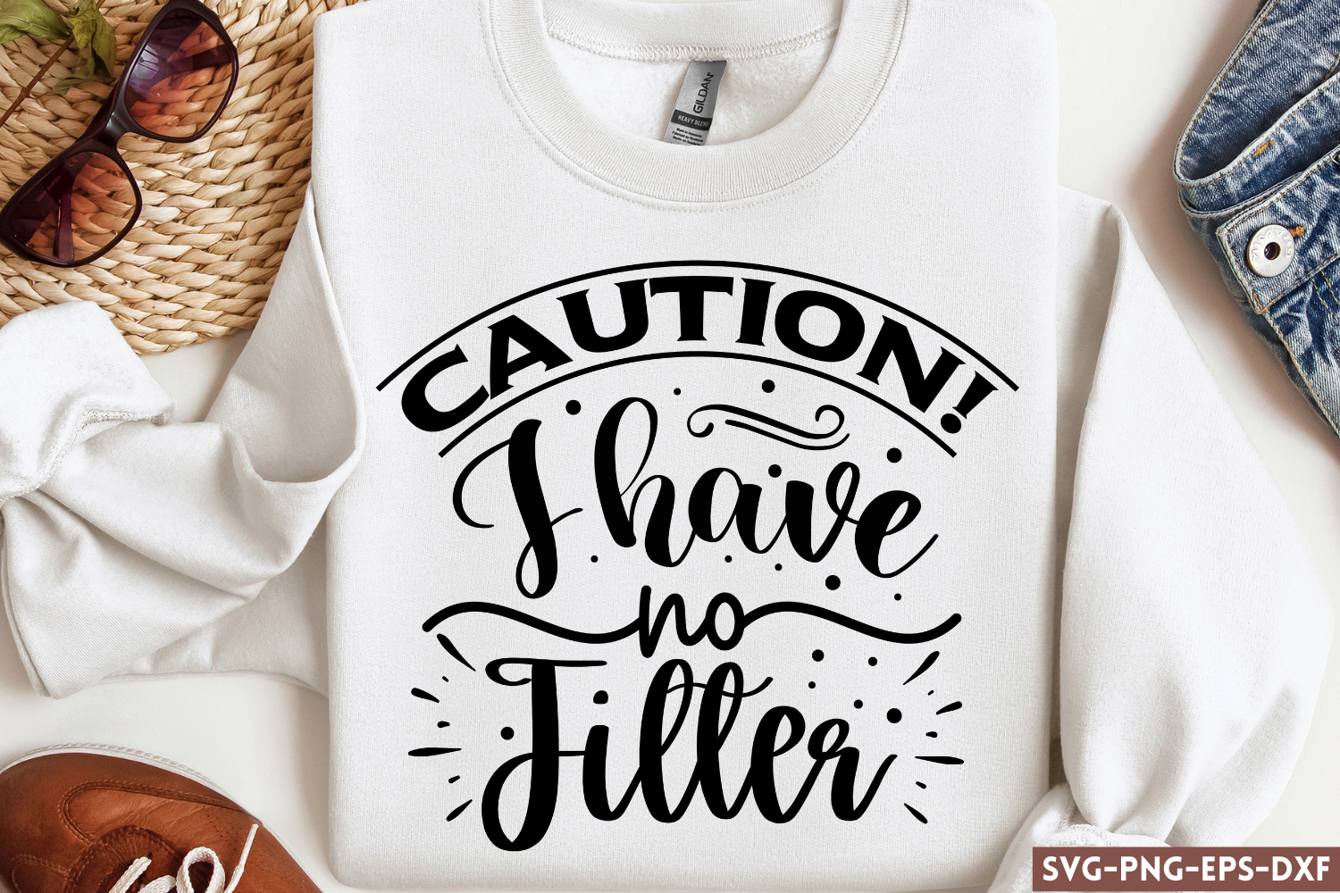 Caution! I have no filter SVG, Sarcastic SVG product image 1