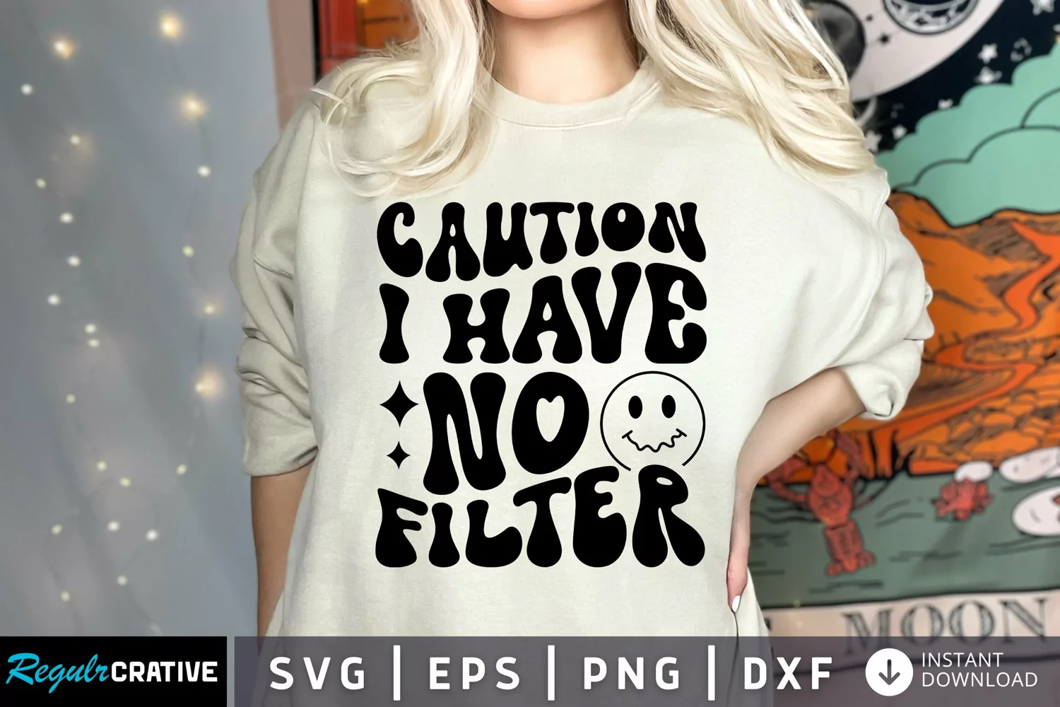 Caution I Have No Filter SVG, Sarcastic SVG Design product image 1