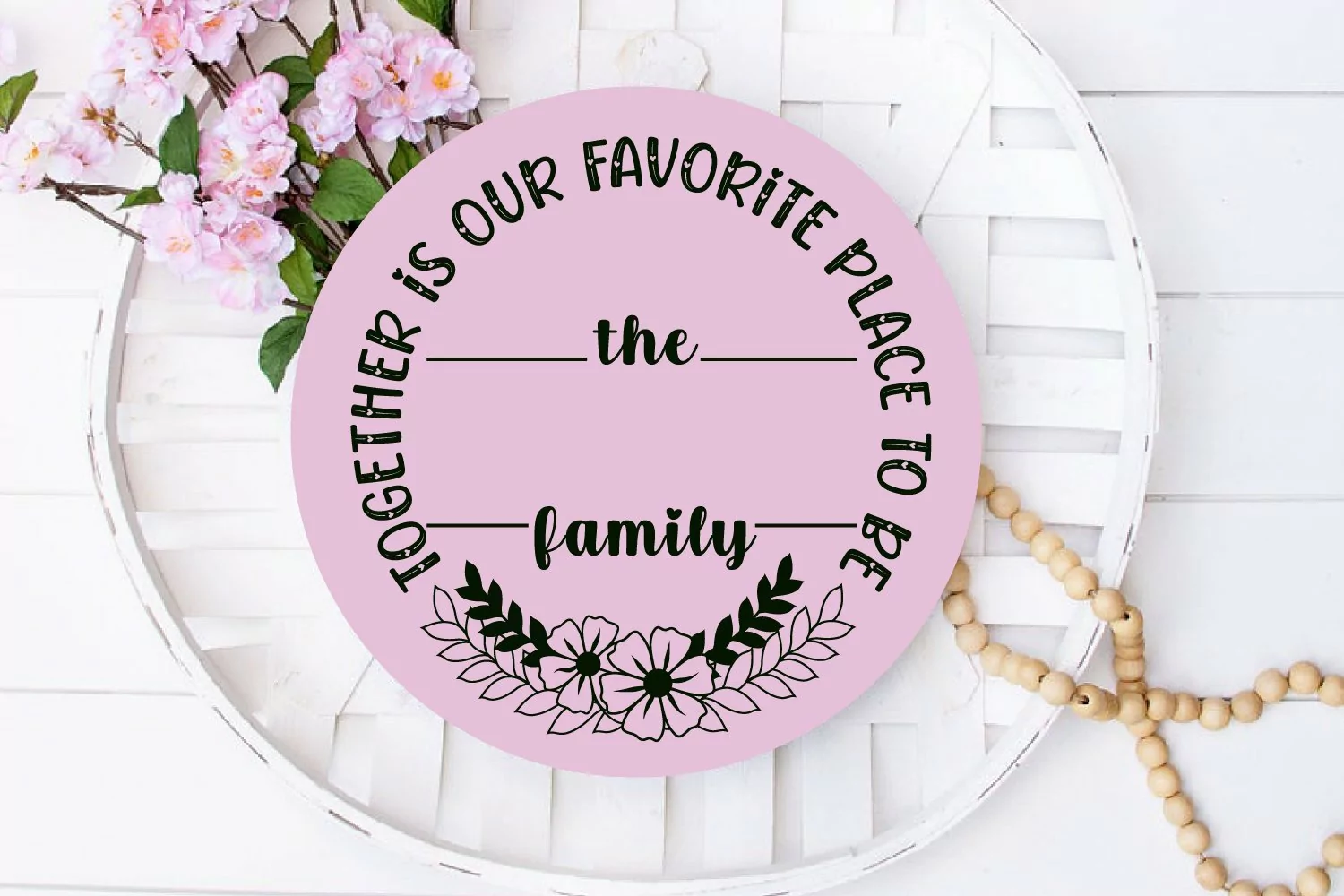 Valentine Family Monogram SVG Home Sign SVG Floral Farmhouse product image 1